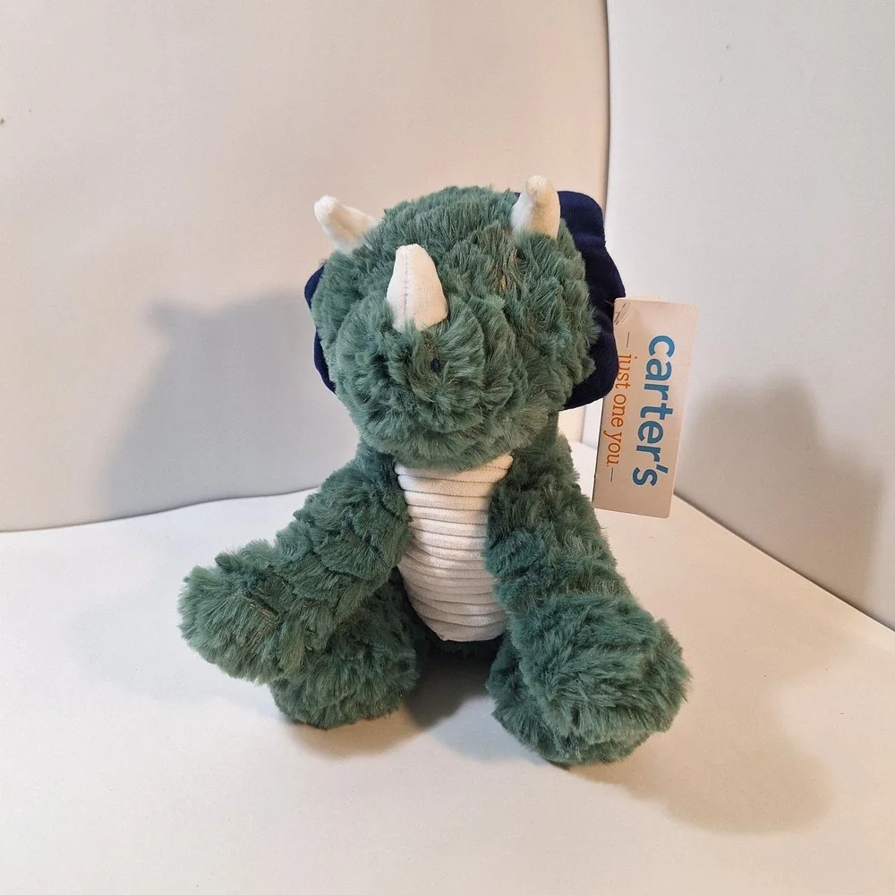 Carter's 2024 Just One‎ You Navy Blue Green Triceratops Dinosaur Plush  9